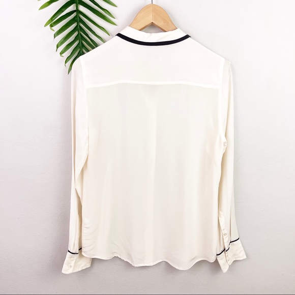 J. Crew Silk Tipped Boy Shirt with Black Piping 8 - Picture 7 of 13